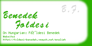 benedek foldesi business card